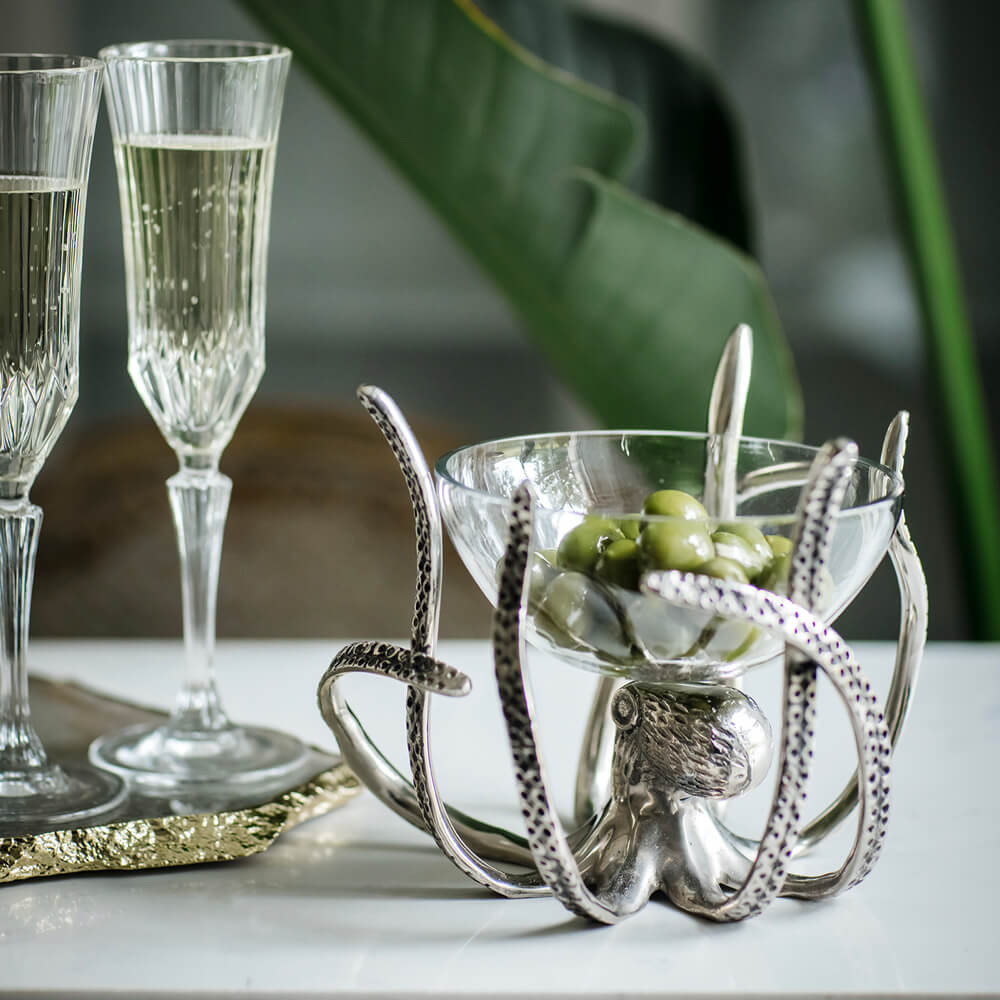 Small Octopus Stand & Glass Bowl