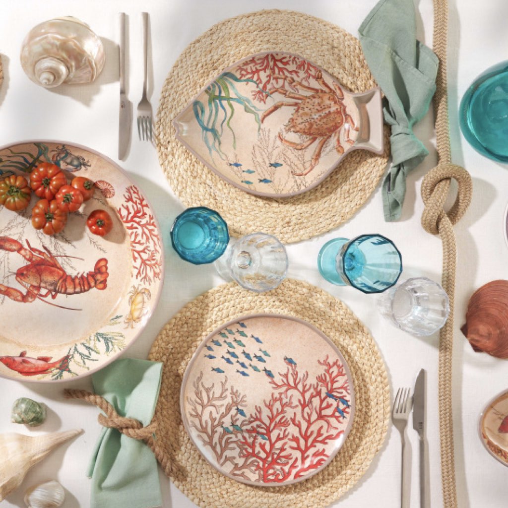 Sea life theme table setting