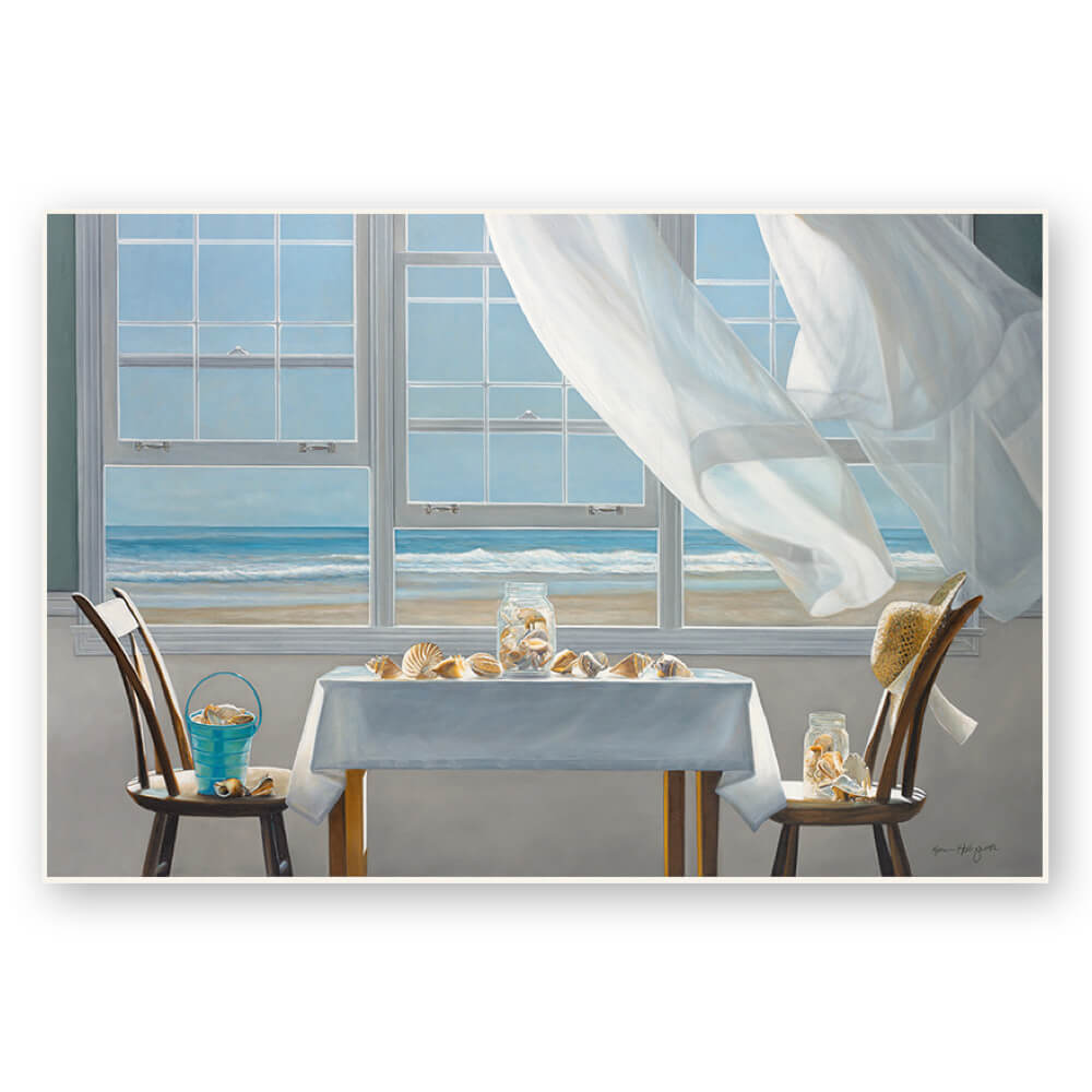 The Shell Collector | Framed Canvas Print – Red Lobster Gallery