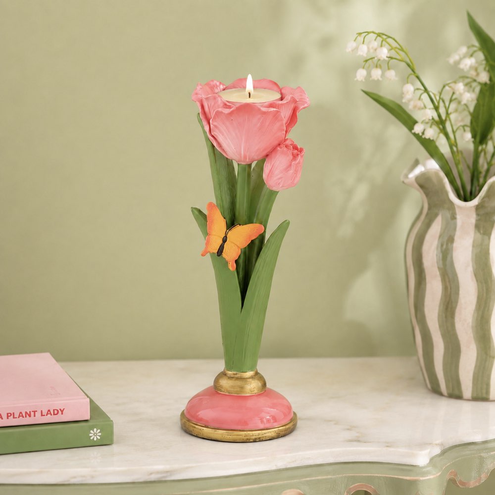 Tulip & Butterfly Tea Light Holder