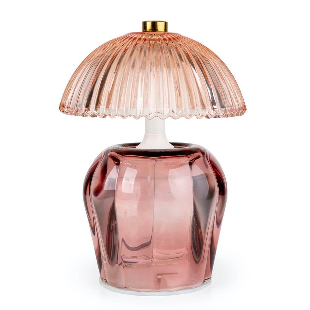 Vintage Style Table Lamp | Pink Glass
