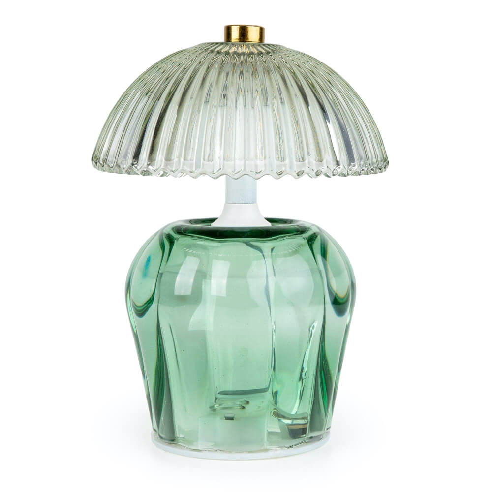 Vintage Style Table Lamp | Green Glass