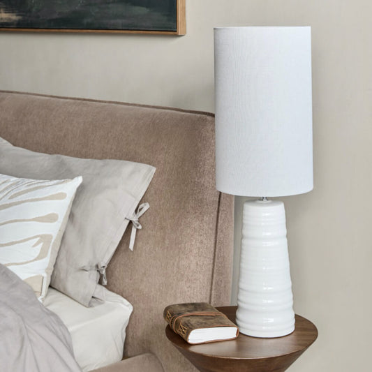 White Ceramic Table Lamp with Shade