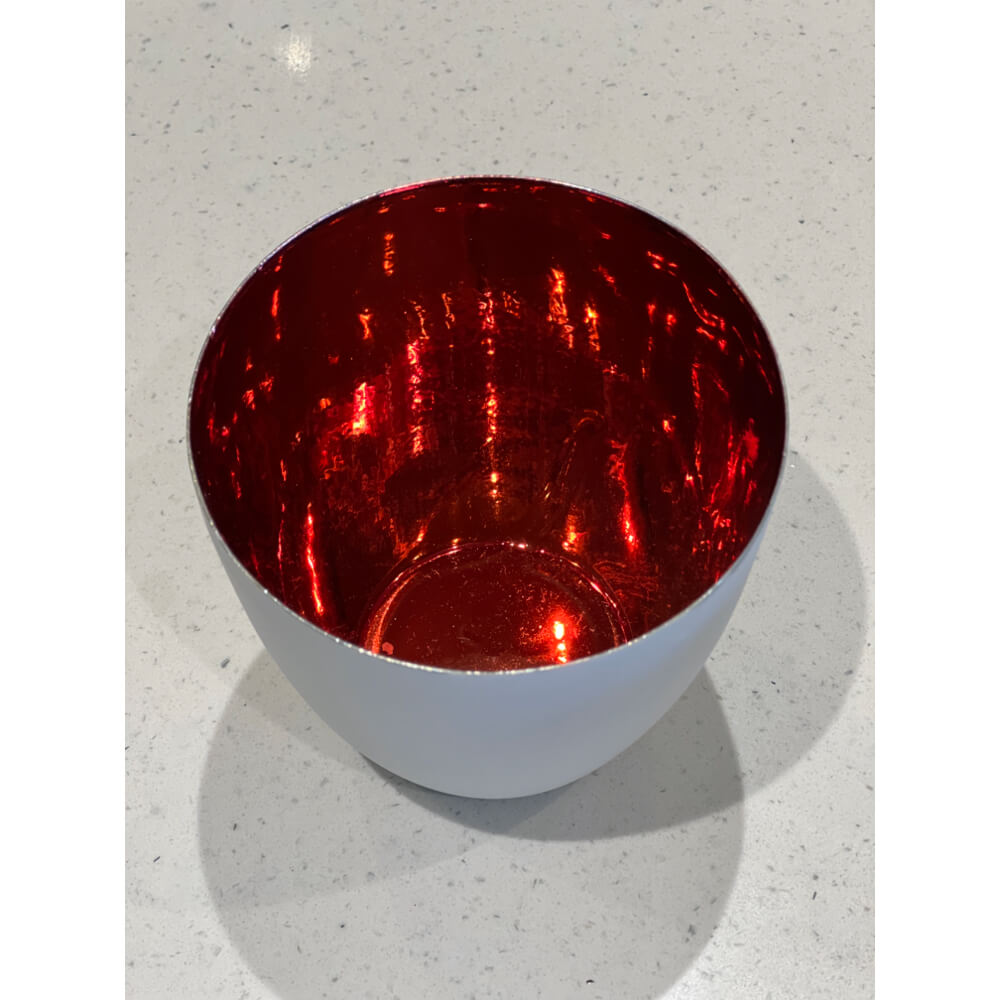 White & Red Porcelain Tea light Holder