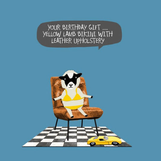 Your Birthday Gift...Yellow Lamb Bikini | Card