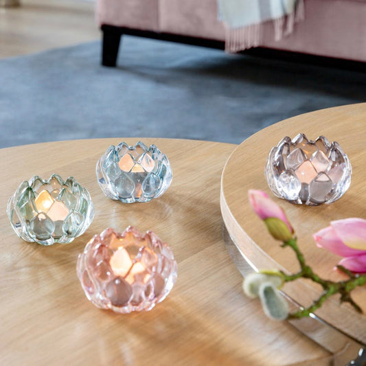 Blue Glass Tea Light Holder