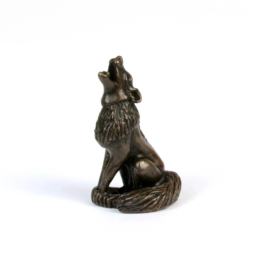 Bonsai bronze howling wolf by David Meredith 