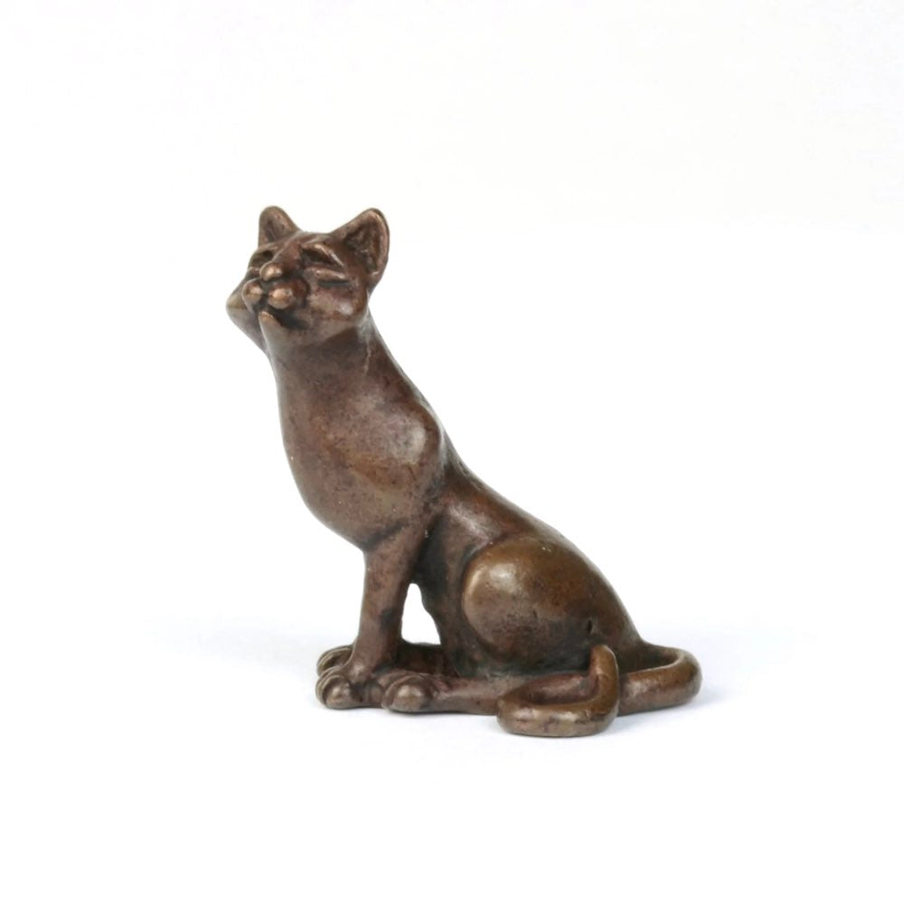 Miniature bronze cat by David Meredith 