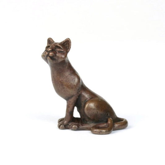 Miniature bronze cat by David Meredith 