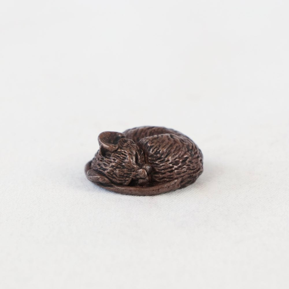 Bonsai bronze sleeping curled up mouse by David Meredith 