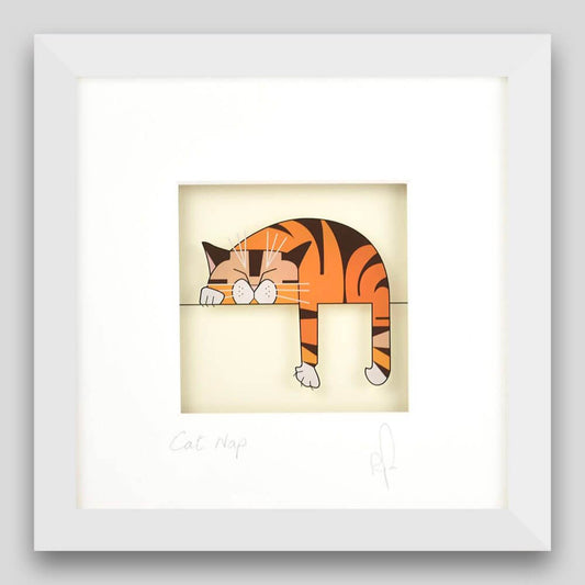 Framed print of ginger sleeping cat 