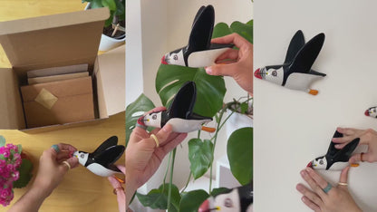 Ceramic Puffin Wall Set