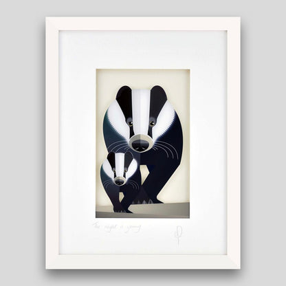 Framed print of a badger 