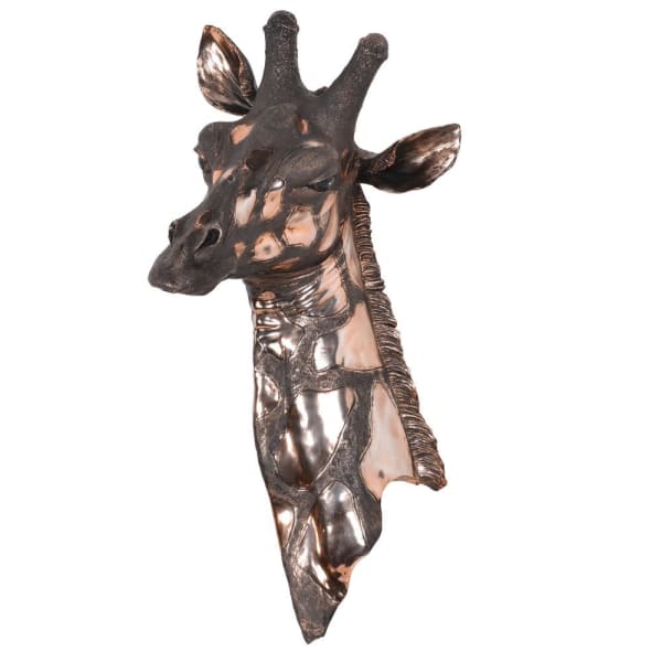 Copper Giraffe Head Wall Art