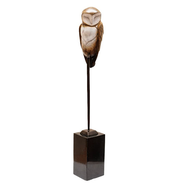 Barn Owl at Rest | Large Bronze Sculpture by David Meredith – Limited Edition