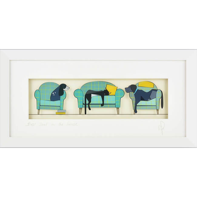 Best Seat in the House  | Cat and dogs print onto glass | Red Lobster Gallery | Sheringham | Norfolk