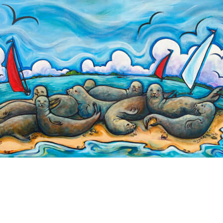 Blakeney Seals | Limited Edition Print by Emily Chapman | Red Lobster Gallery