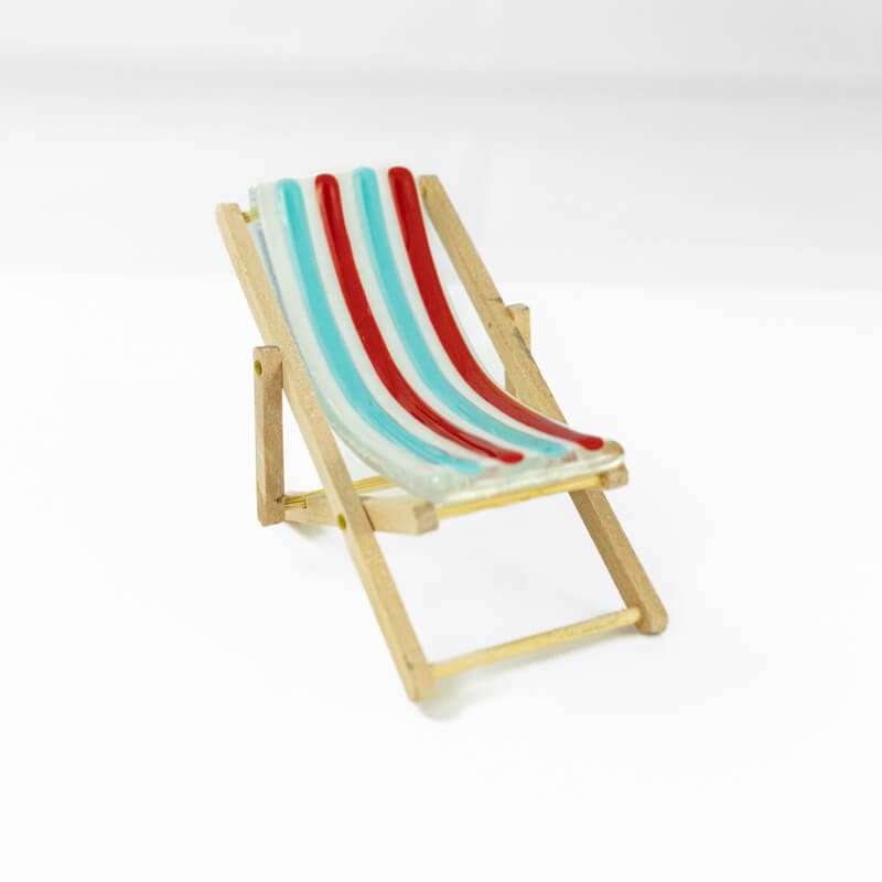 Deck Chair Fused Glass Sculpture