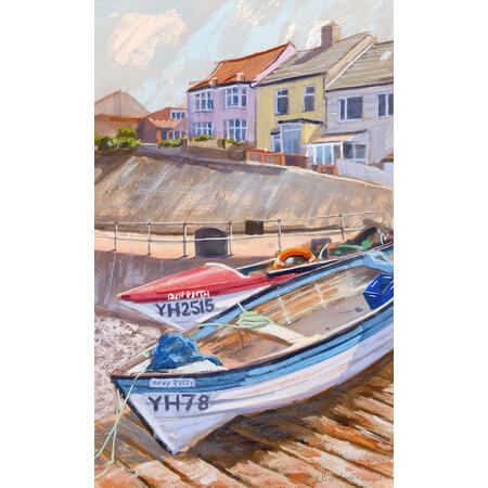 Boats on the Slipway I Original Mixed Media by James Bartholomew