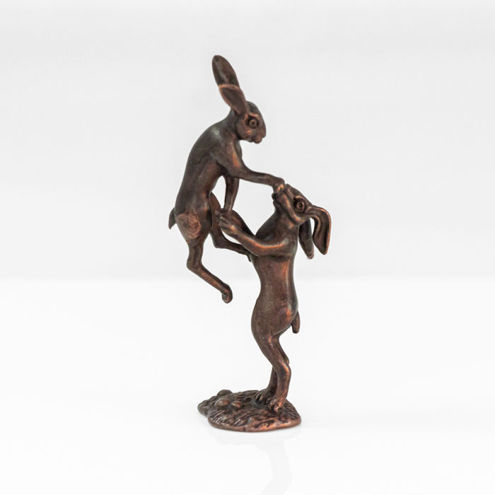 Bonsai Bronze Boxing Hares by David Meredith | Red Lobster Galler