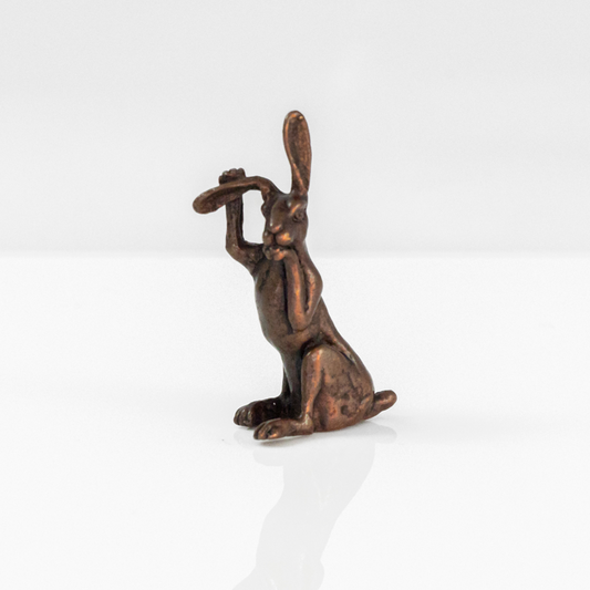 Hare Holding Ear | Bonsai Bronze