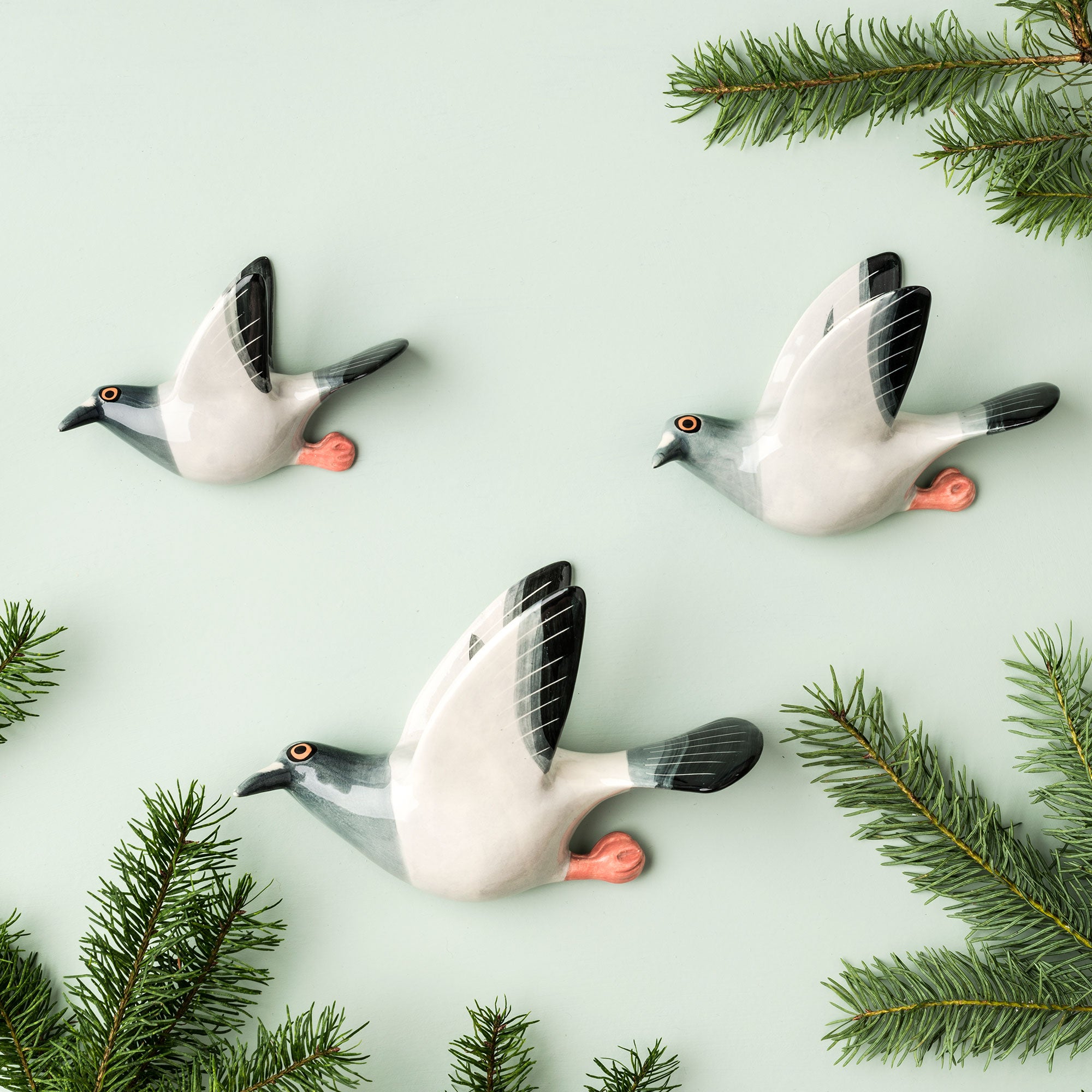 Ceramic Racing Pigeon Wall Set