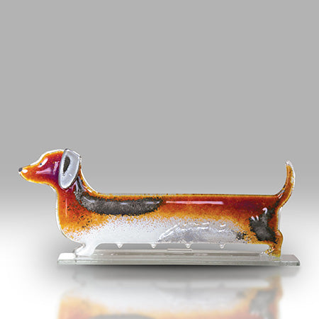 Dachshund Fused Glass Ornament
