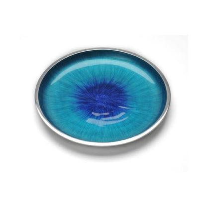 Brushed Blue Round Plate 20cm