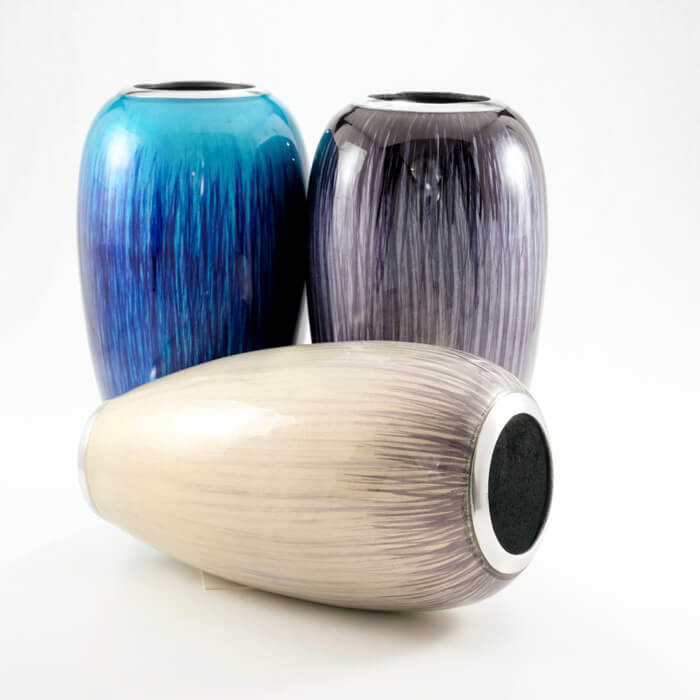 Brushed Blue Vase