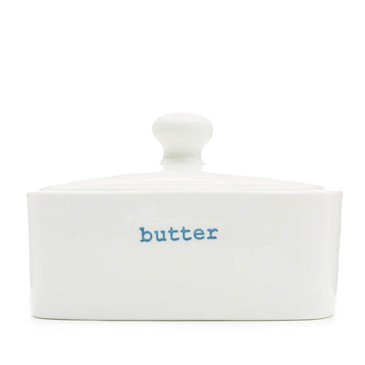 Handmade Ceramic Peacock Butter Dish, Designed in the UK by Hannah Turner.  Perfect Stylish Butter Container, Gift Boxed Pottery Butter Dish 