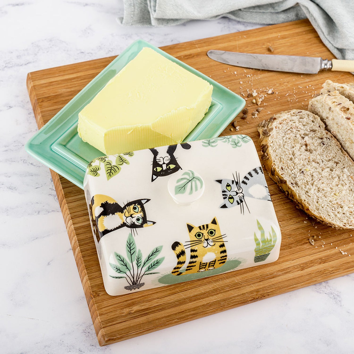 Hannah Turner Cat Butter Dish | Red Lobster Gallery
