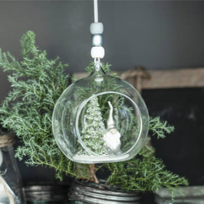 Hanging Glass Ball w/Santa Fritte