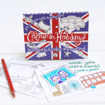 Colour In Holiday Postcards