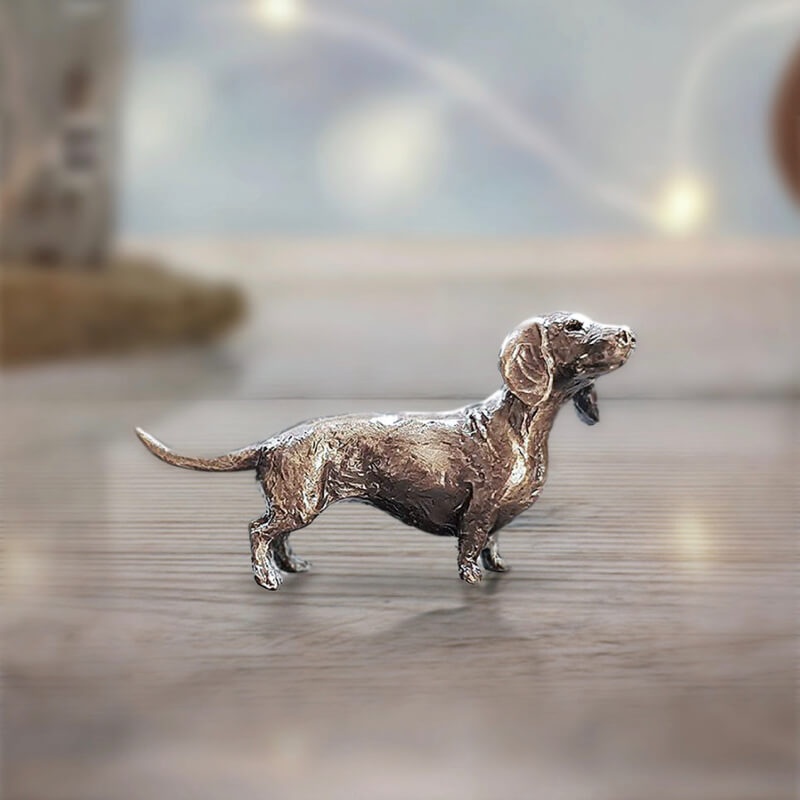 Miniature Bronze Dachshund | Solid Bronze Sculptures at Red Lobster Gallery | Sheringahm 