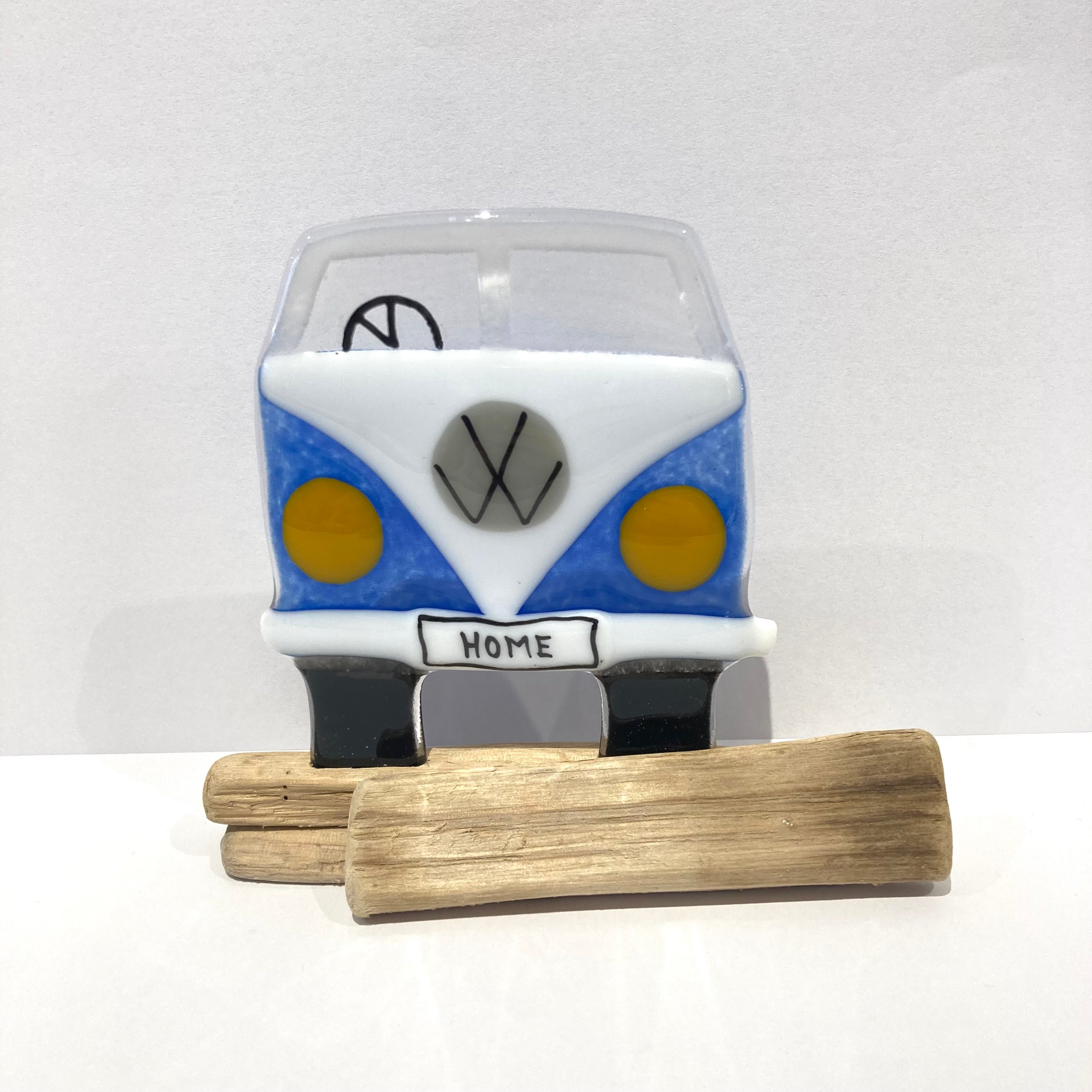 VW Campervan Fused Glass Sculpture