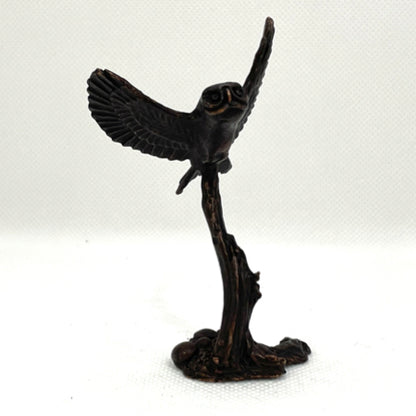 Flying Tawny Owl | Solid Bonsai Bronze