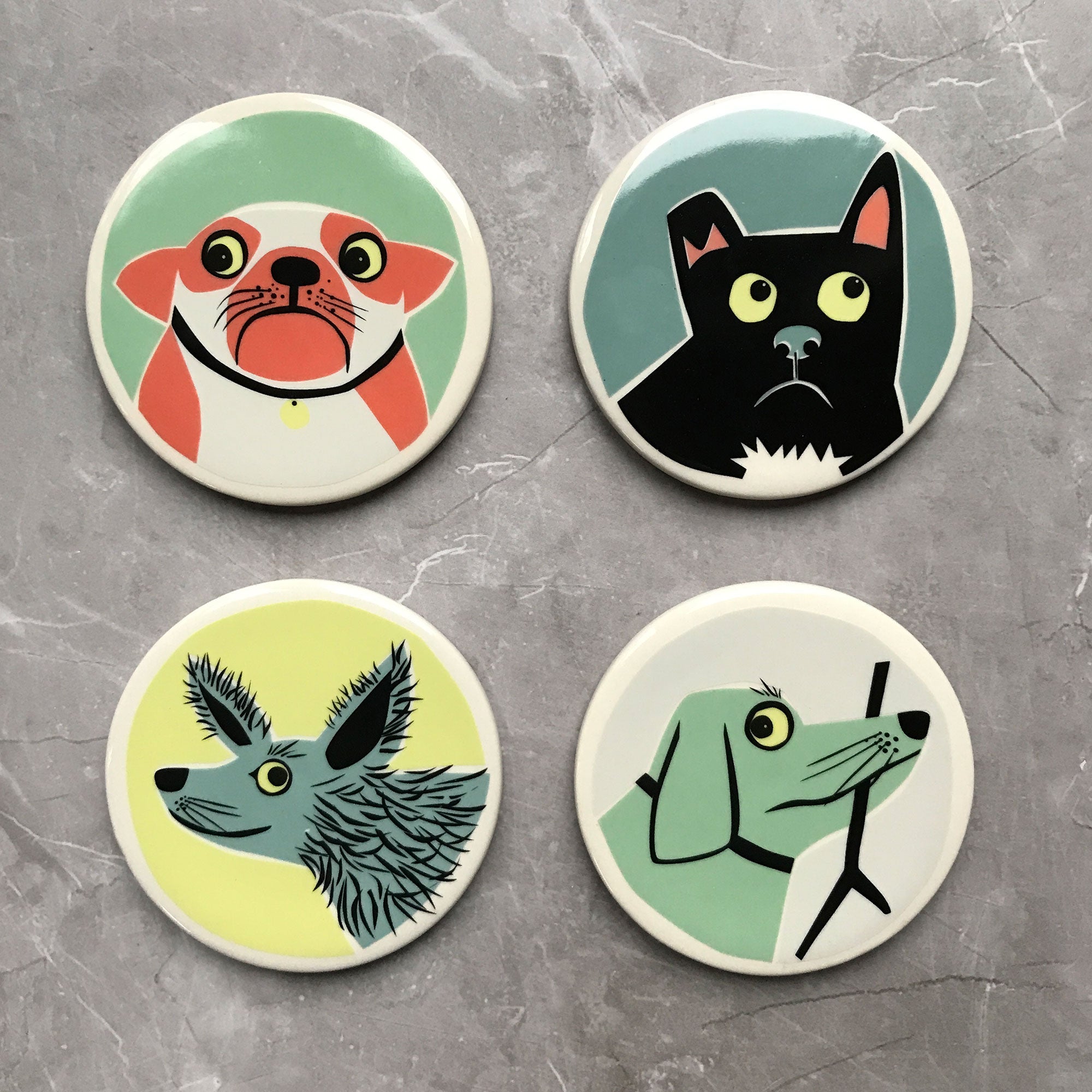 Dog Coasters - Set of 4