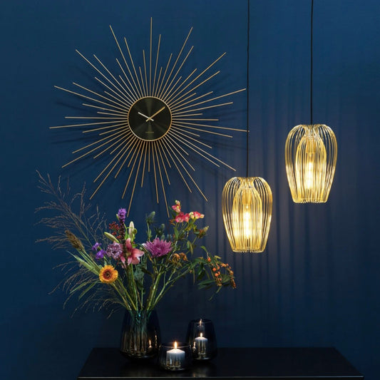 Gold Extreme Peony Wall Clock | CLICK & COLLECT ONLY