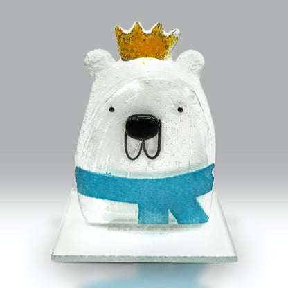 Fused Glass Polar Bear