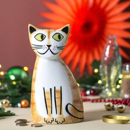 Ginger Tabby Cat Money Box