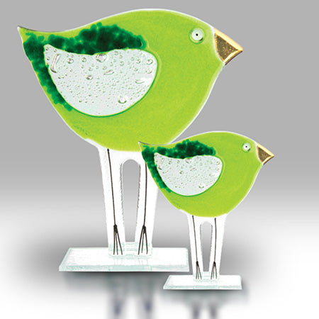 Green Fused Glass Bird