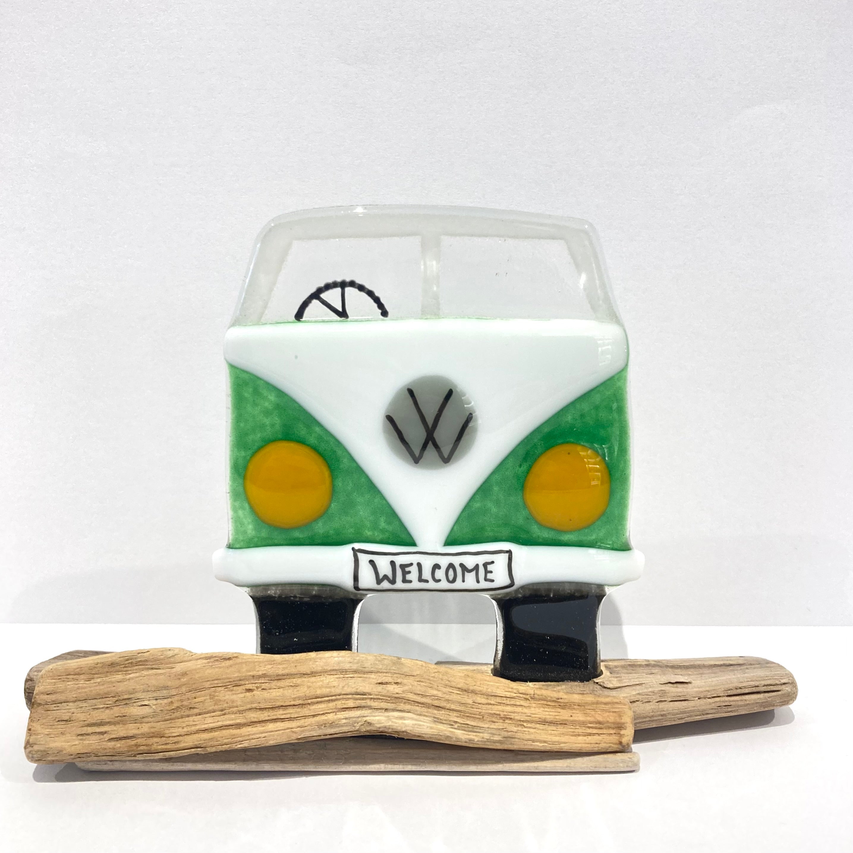 VW Campervan Fused Glass Sculpture
