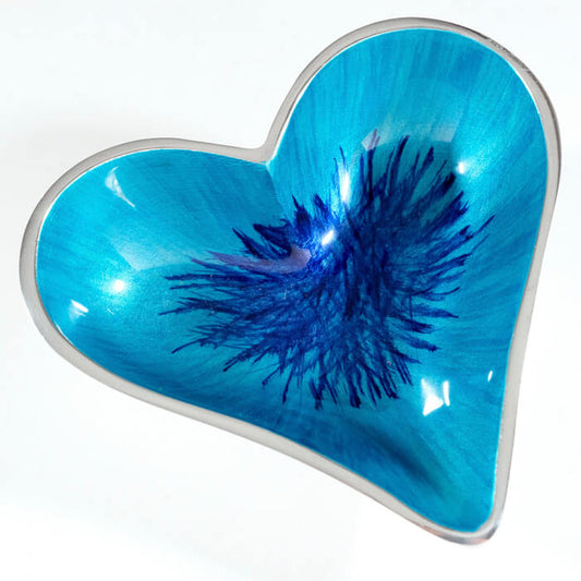 Brushed Blue Heart Dish Small