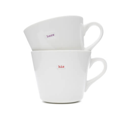 "His & Hers" Porcelain Bucket Mug Set