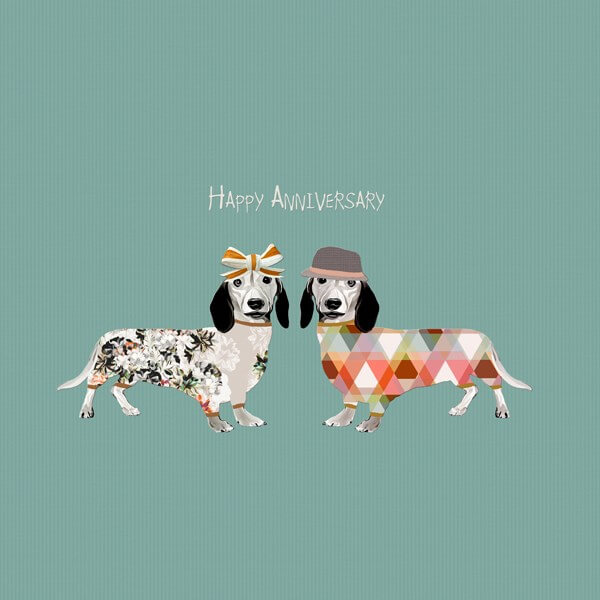Sausage Dogs "Happy Anniversary"