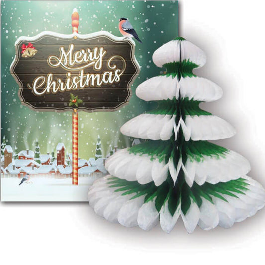 Merry Christmas Sign with Two Tone Tree | Pop Out