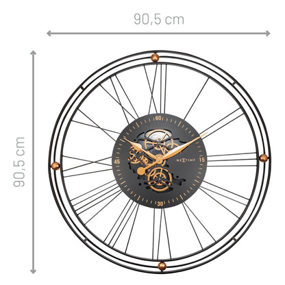 Metal/Gold Wire Gear Wall Clock | Click and Collect Only