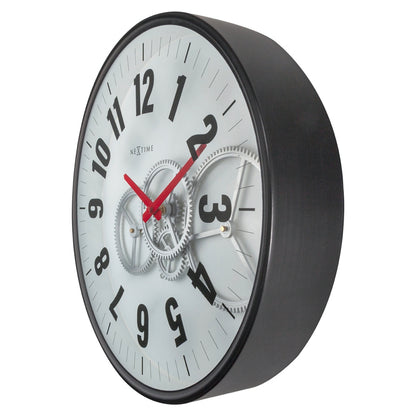 Metal & Glass White Modern Gear Clock | CLICK & COLLECT ONLY