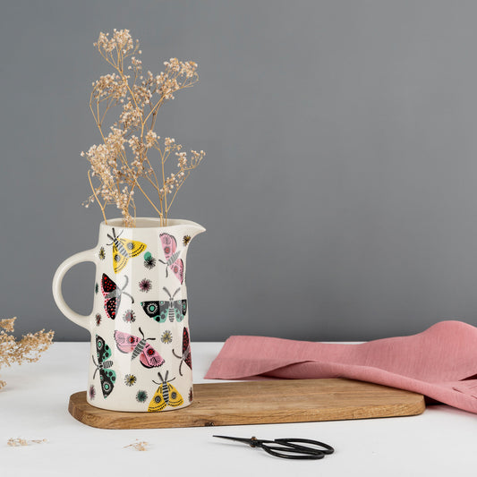 Colourful moth jug 