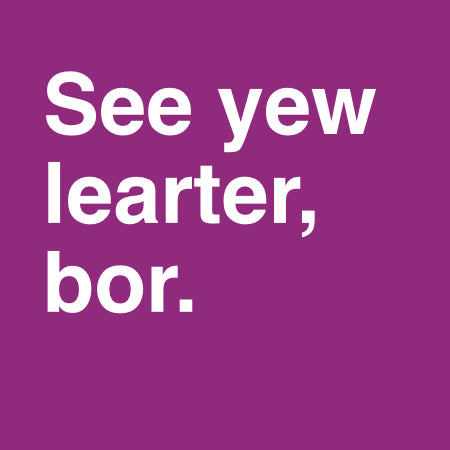 See yew learter, bor | Norfolk Dialect Card | Red Lobster Gallery